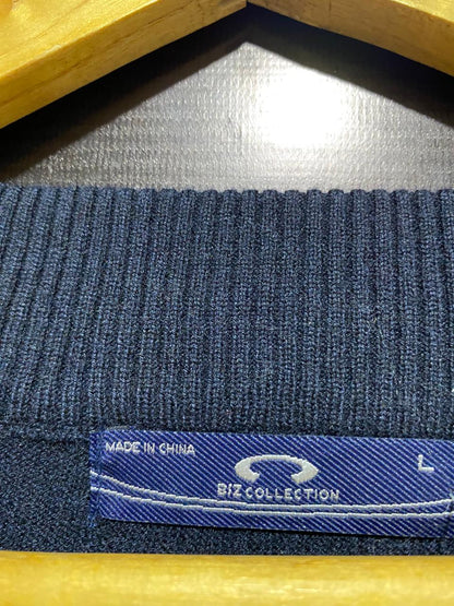 BIZ COLLECTION |L| BUST 17| Navy Blue 3/4-Sleeve Knit Top or Light Sweater