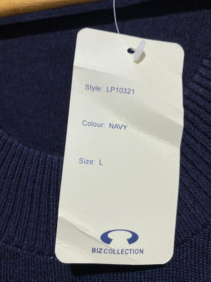 BIZ COLLECTION |L| BUST 17| Navy Blue 3/4-Sleeve Knit Top or Light Sweater