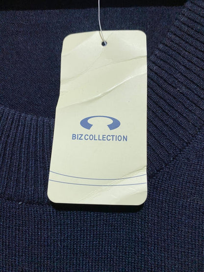 BIZ COLLECTION |L| BUST 17| Navy Blue 3/4-Sleeve Knit Top or Light Sweater