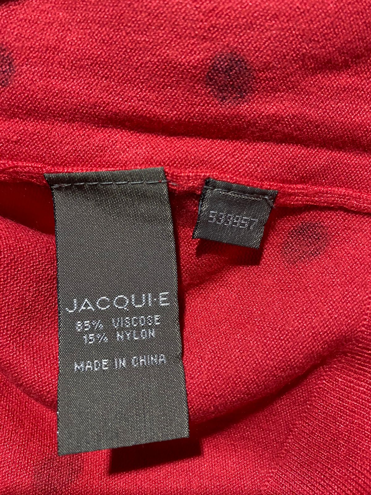 JACQUI.E |S| BUST 17| Ellen Tracy red and black polka dot cardigan