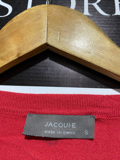 JACQUI.E |S| BUST 17| Ellen Tracy red and black polka dot cardigan