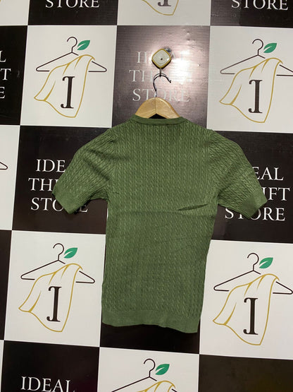 CALLI |S| BUST 13| Green Short-Sleeve Knit Top
