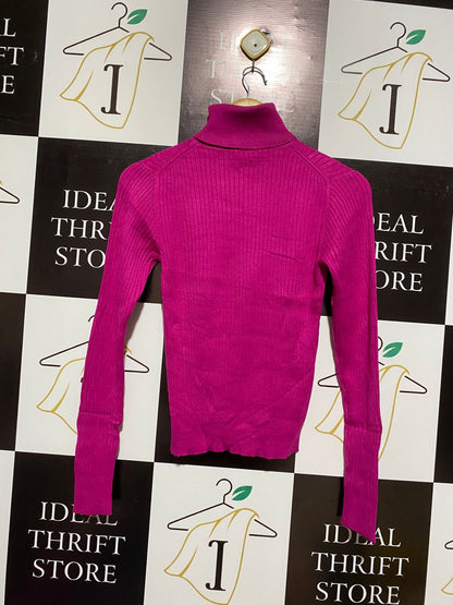 ANKO |M| BUST 15| Fuchsia or Hot Pink Ribbed Turtleneck Sweater