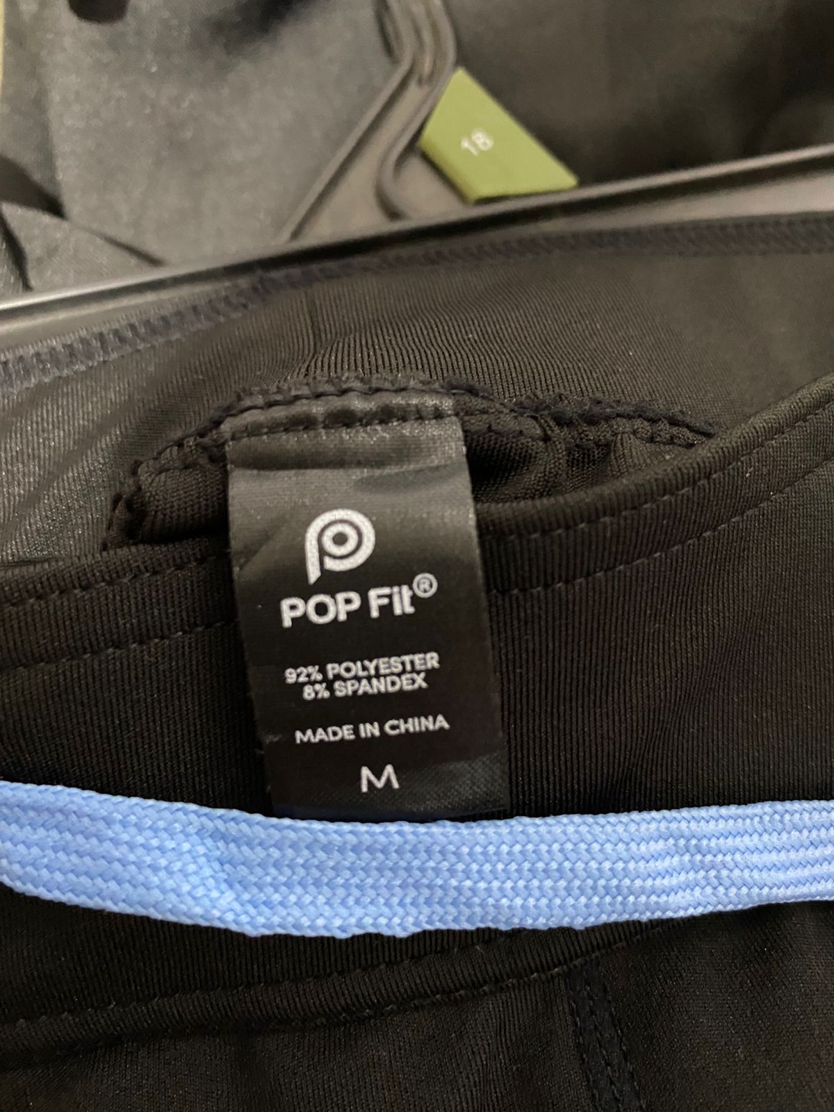 POP FIT|M|WAIST 30|BLACK JOGGERS WITH BLUE DRAWSTRING