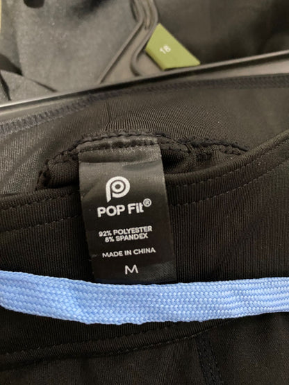 POP FIT|M|WAIST 30|BLACK JOGGERS WITH BLUE DRAWSTRING