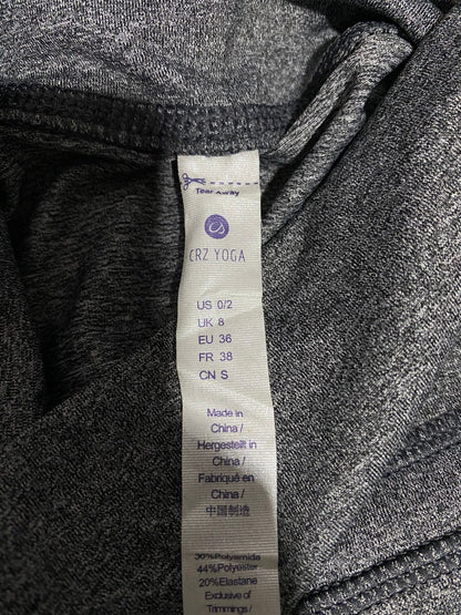 CRZ YOGA|XS|WAIST 24|C9|GREY TEXTURED HIGH-WAISTED ATHLETIC LEGGINGS