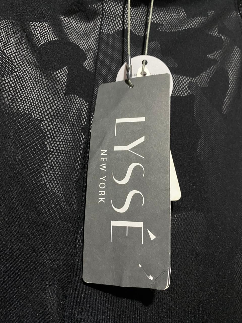 LYSSE|XS/S|WAIST 24|BLACK FAUX LEATHER CAMOUFLAGE LEGGINGS