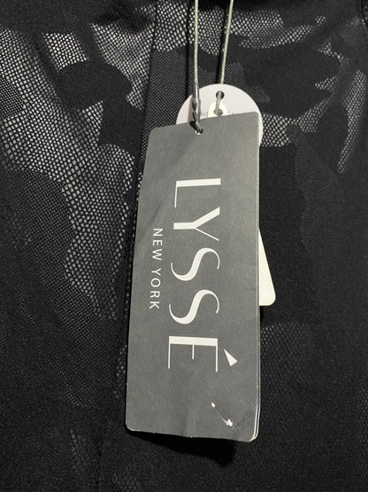 LYSSE|XS/S|WAIST 24|BLACK FAUX LEATHER CAMOUFLAGE LEGGINGS