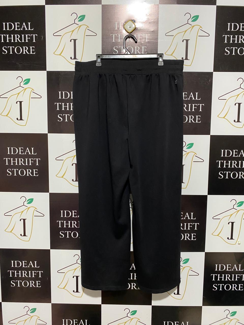 XERISON|XL/XXL|WAIST 38|BLACK WIDE LEG ATHLETIC PANTS WITH RIBBED SIDE PANEL