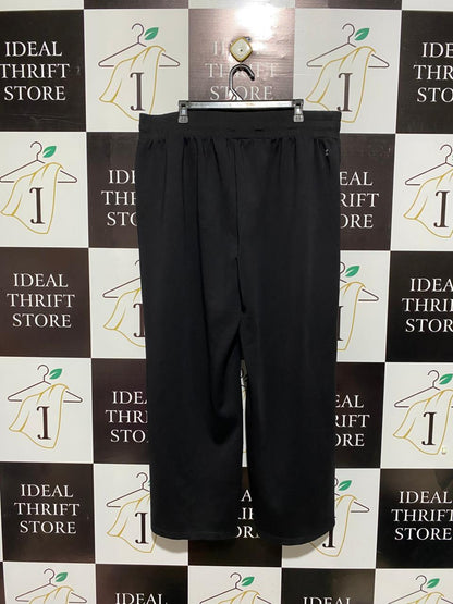 XERISON|XL/XXL|WAIST 38|BLACK WIDE LEG ATHLETIC PANTS WITH RIBBED SIDE PANEL