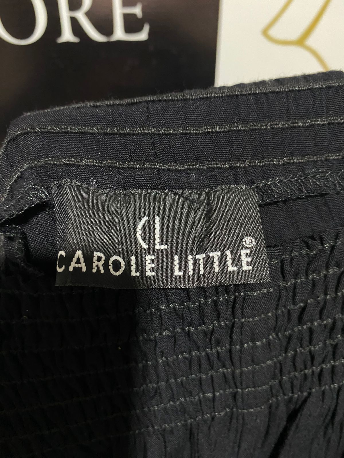 CAROLE LITTLE|L|WAIST 30|BLACK STRAIGHT WIDE LEG PALAZZO PANTS