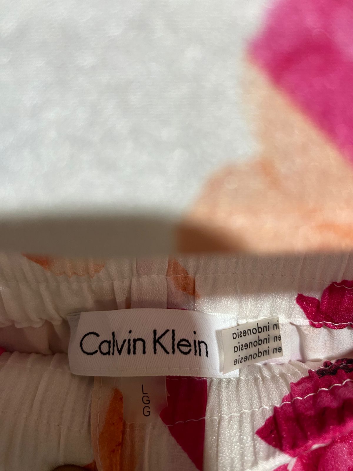 CALVIN KLEIN |L| White, Pink, And Orange Floral Print Matching Set