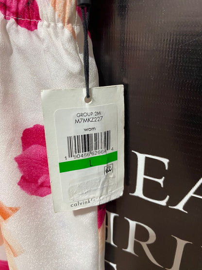 CALVIN KLEIN |L| White, Pink, And Orange Floral Print Matching Set