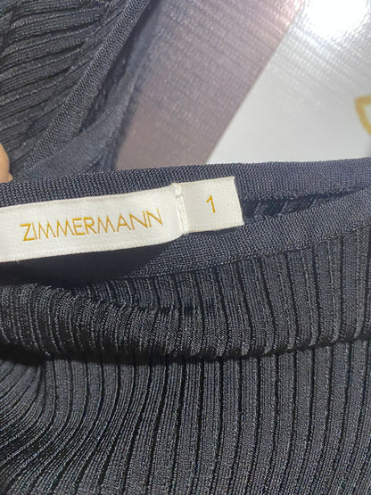 ZIMMERMANN |XS| BUST 11| Black Ribbed Knit Asymmetrical Tank Top