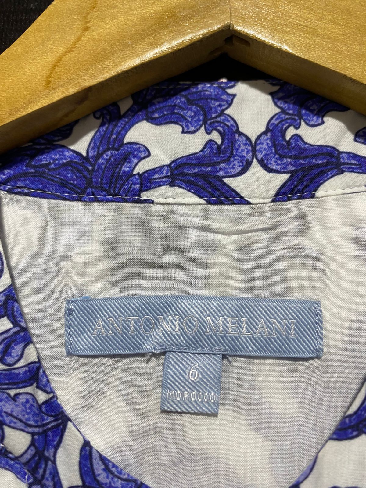 ANTONIO MELANI |XS| BUST 21| Brynn dress in the "Navy Blue White Sea La Vie" Print