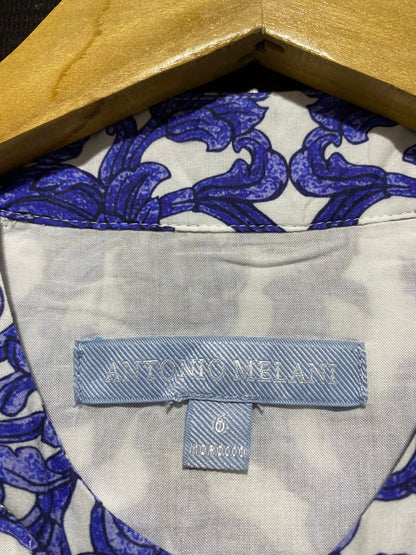 ANTONIO MELANI |XS| BUST 21| Brynn dress in the "Navy Blue White Sea La Vie" Print