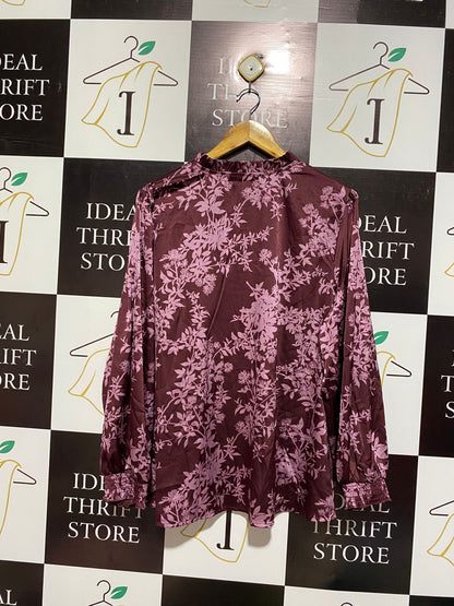 STUDIO |XL| Gilded Satin Smocked Blouse