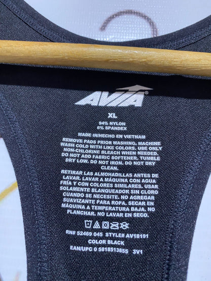 AVIA |L| BUST 13| Zip-Front Sports Bra In Black