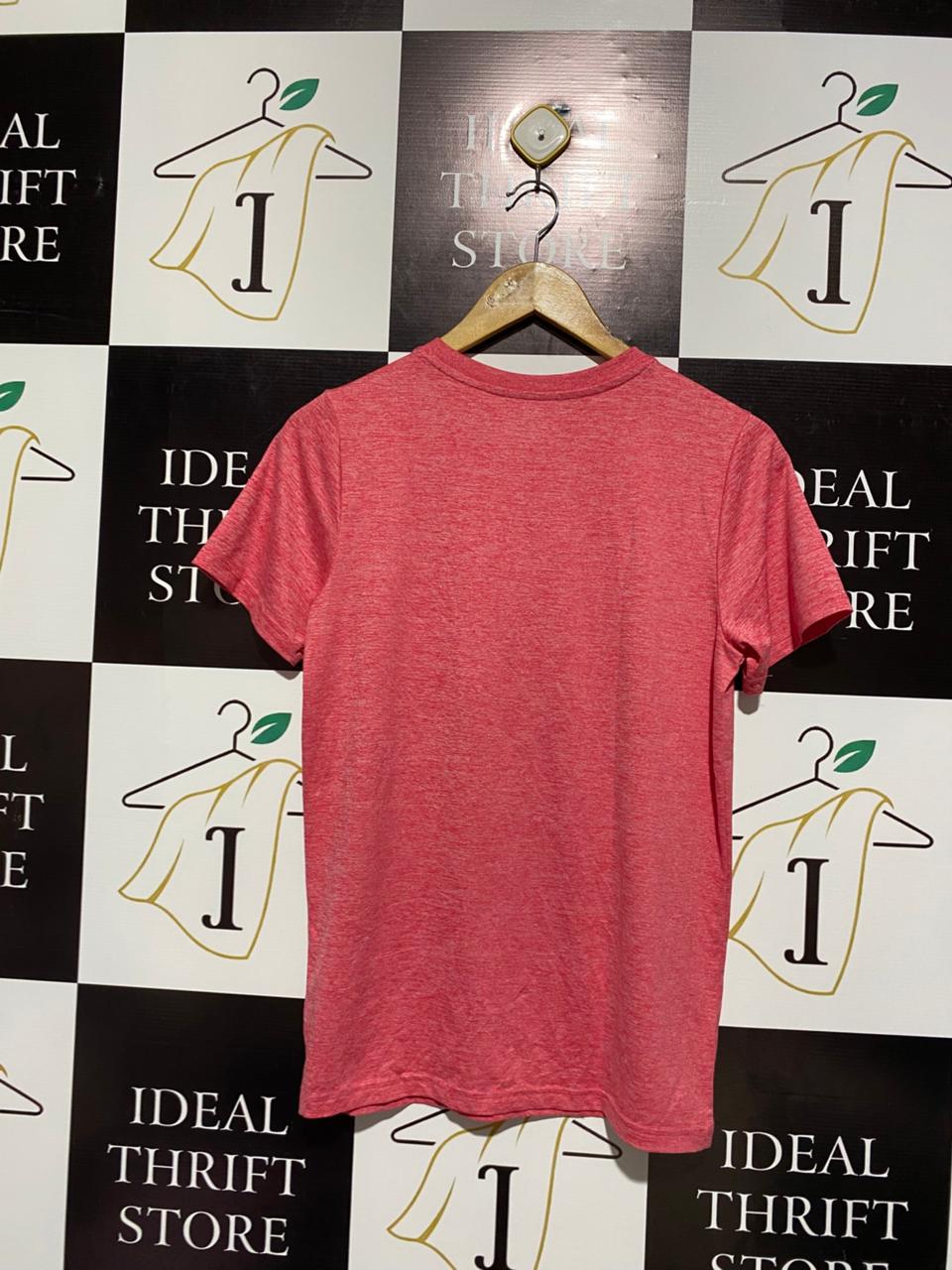 CHAMPION |M| BUST 17|B12|  Red Heathered V-Neck T-Shirt