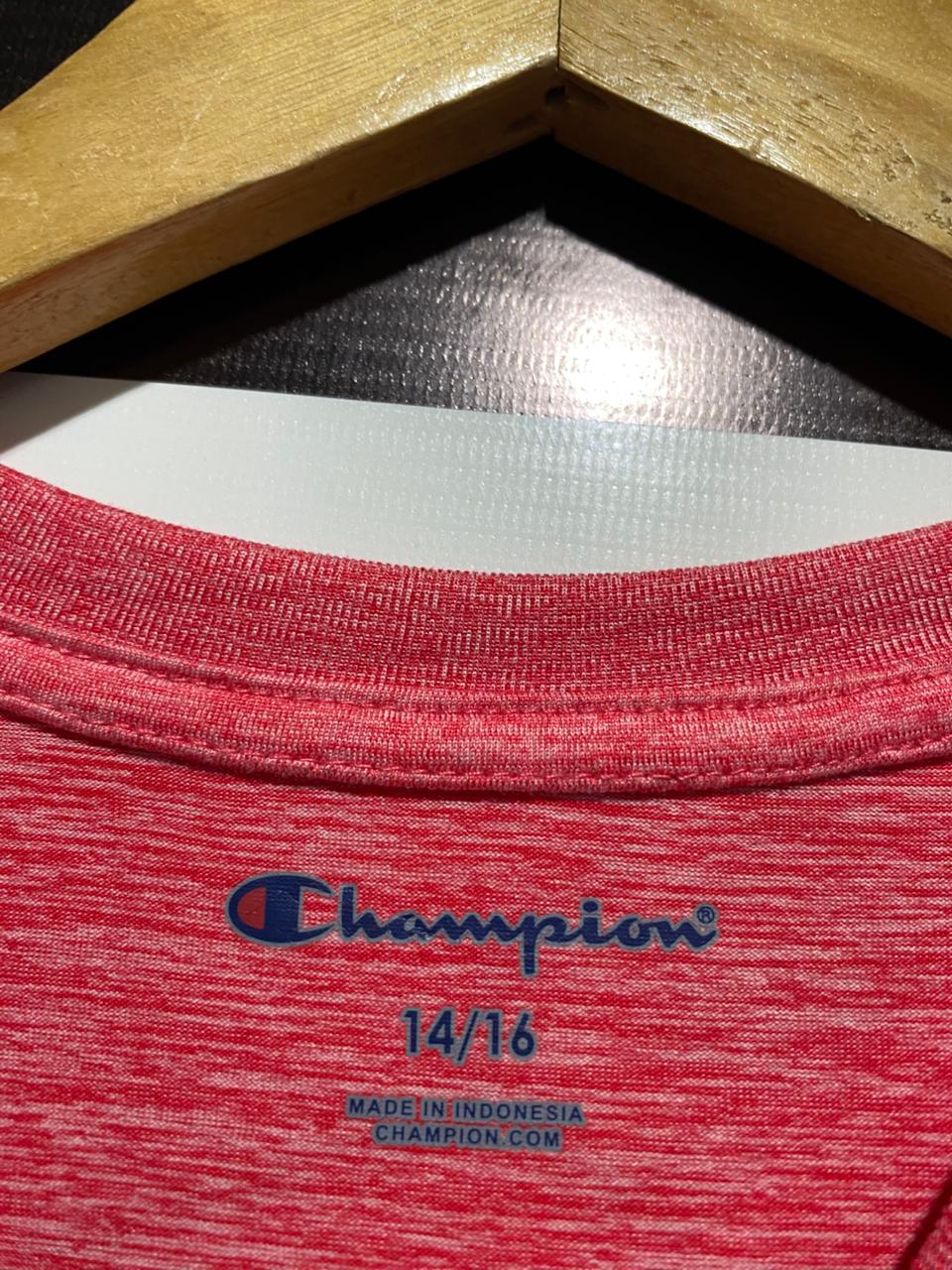 CHAMPION |M| BUST 17|B12|  Red Heathered V-Neck T-Shirt