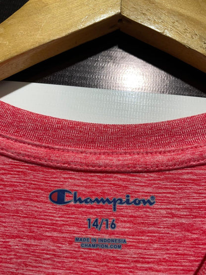 CHAMPION |M| BUST 17|B12|  Red Heathered V-Neck T-Shirt