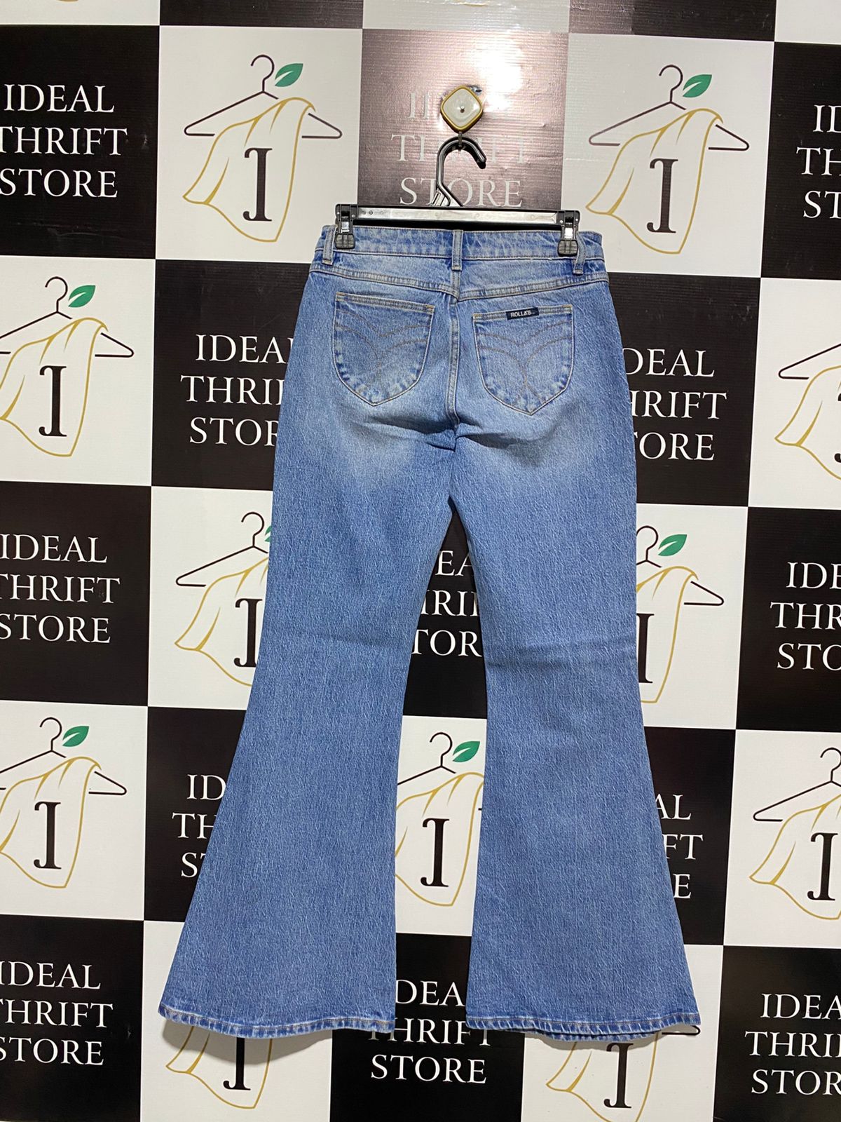 ROLLAS |M| WAIST 28| Light Blue, High-Waisted, Flared Denim Jeans