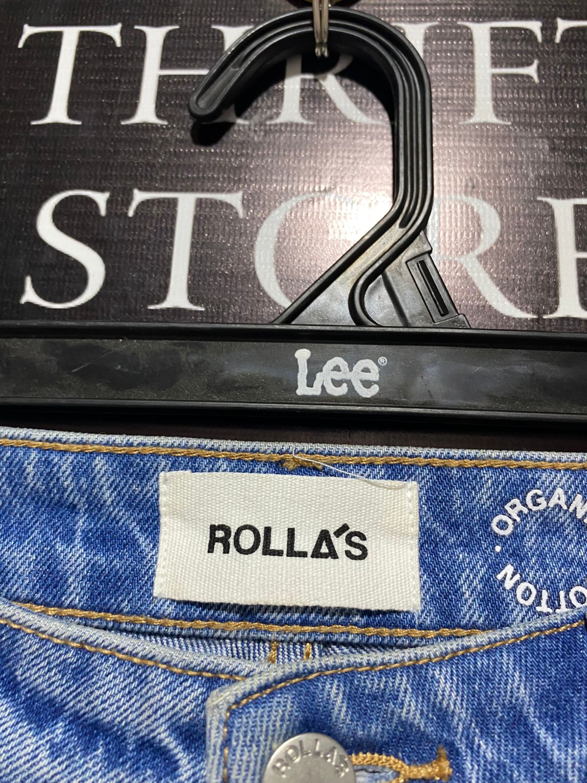 ROLLAS |M| WAIST 28| Light Blue, High-Waisted, Flared Denim Jeans