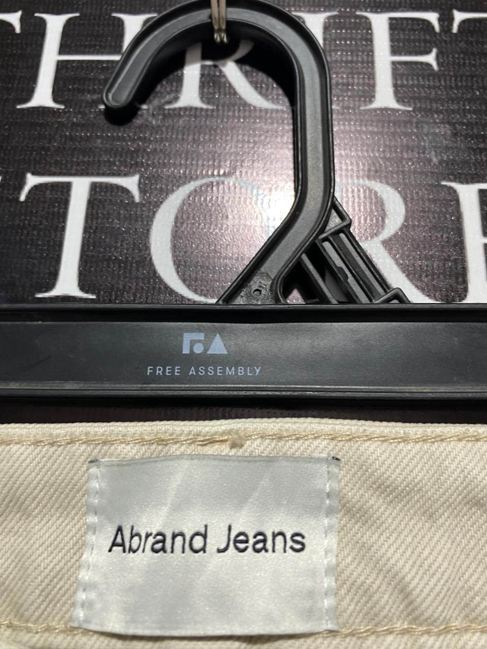 ABRAND DENIM |S| WAIST 26|B12|Beige or Off-White Straight-Leg Denim Jeans