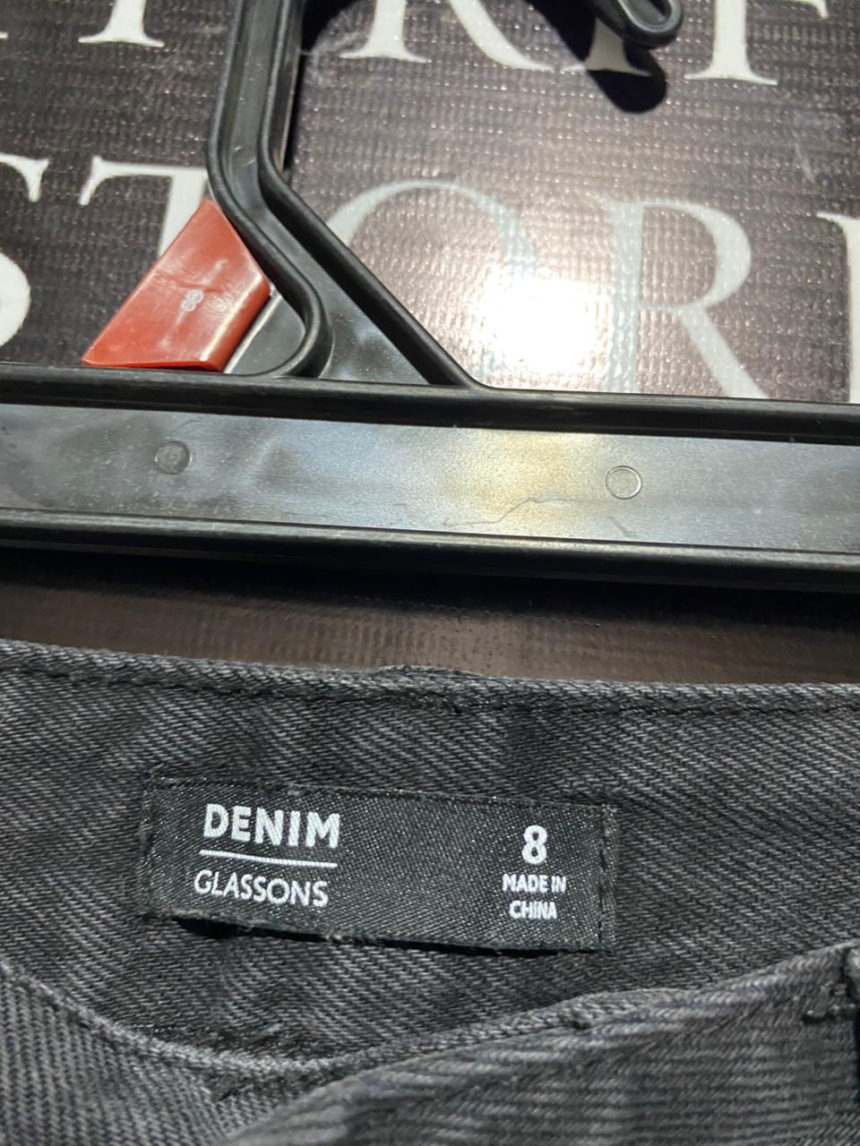 GLASSONS DENIM |S| WAIST 26|HIGH WAISTED DENIM PANTS BLACK