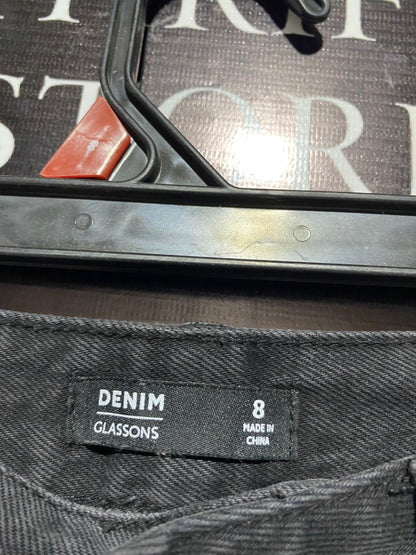 GLASSONS DENIM |S| WAIST 26|HIGH WAISTED DENIM PANTS BLACK