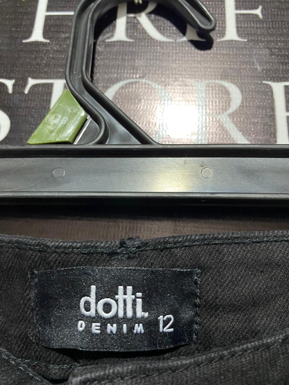 DOTTI |XL| WAIST 32 |B14|Black, High-Waisted, Wide-Leg Denim Jeans