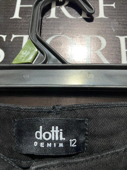 DOTTI |XL| WAIST 32 |B14|Black, High-Waisted, Wide-Leg Denim Jeans