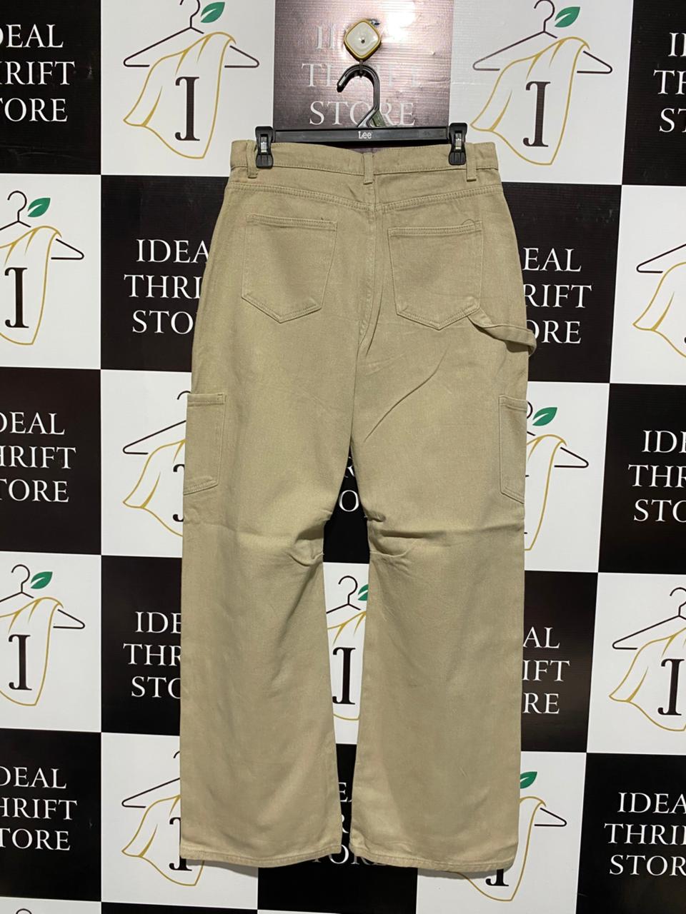 LIONESS |L| WAIST 3O| Beige or Khaki Wide-Leg Carpenter Pants