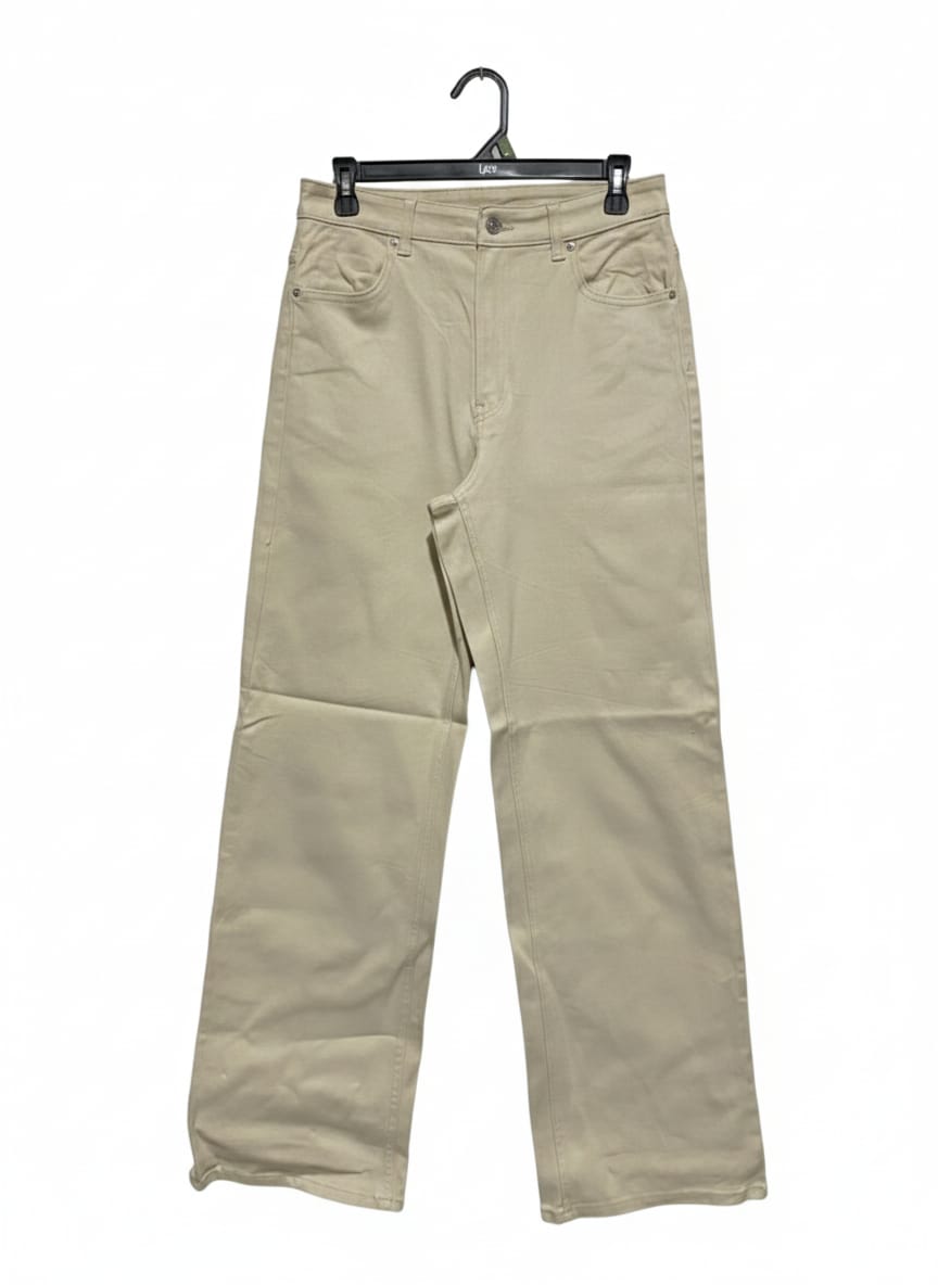 DIVIDED H&M |L| WAIST 30| Beige or Khaki Wide-Leg Twill Pants