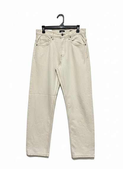 COTTON ON |XL| WAIST 32| straight-leg denim jeans in an ecru or off-white color