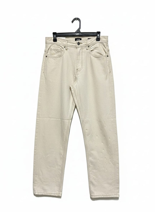 COTTON ON |XL| WAIST 32| straight-leg denim jeans in an ecru or off-white color