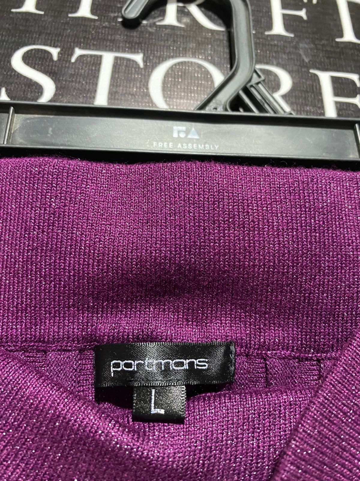 PORTMANS |L| WAIST 30| Purple Pleated Knit Midi Skirt