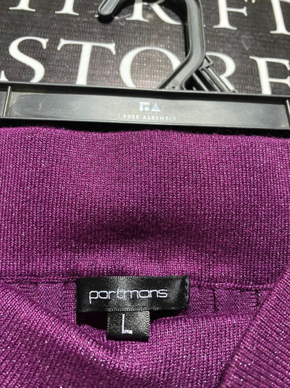 PORTMANS |L| WAIST 30| Purple Pleated Knit Midi Skirt
