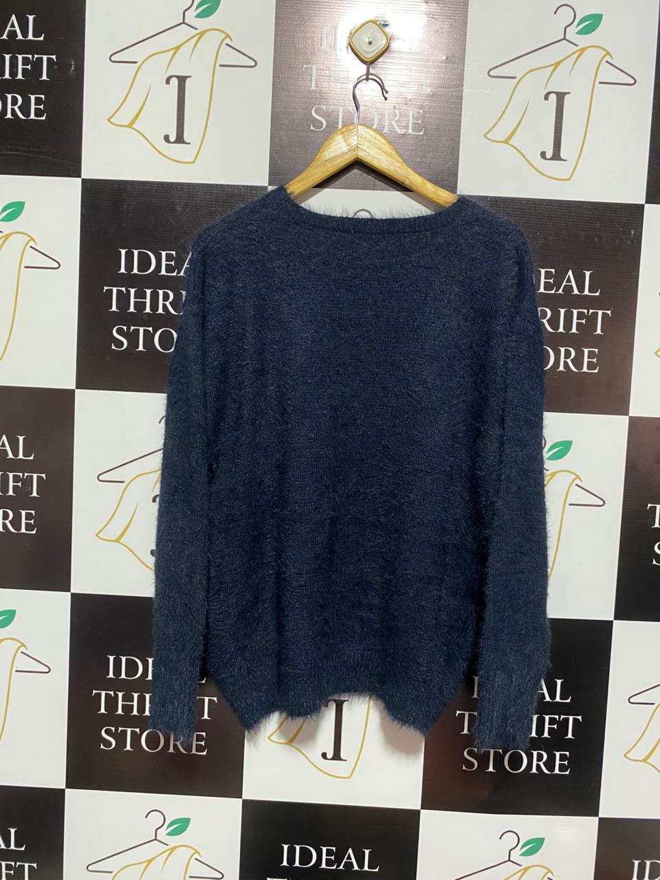 COOTON ON |L| BUST 23| Navy Blue Fluffy Knit Sweater