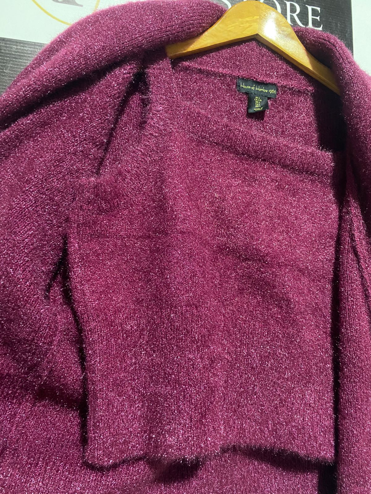HOUSE OF HARLOW |L| "Eileen Fisher Wool & Cashmere Blend Collared Wrap Sweater