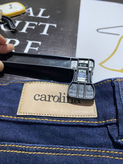 CAROLIRIA |L| WAIST 30| Dark Blue Patch Pocket Wide Leg Jeans