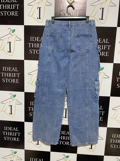 SHEIN |L| WAIST 30| High-Waisted Baggy Fit Denim Jeans with Multi Pockets
