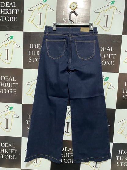 CAROLINA |L| WAIST 32| Dark Blue Patch Pocket Wide Leg Jeans