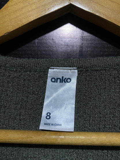 ANKO |M| BUST 12| Green Textured V-Neck Knit Top