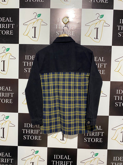 MISSGUIDED |L| BUST 20| Petite Spliced Check Denim Shirt