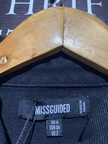 MISSGUIDED |L| BUST 20| Petite Spliced Check Denim Shirt