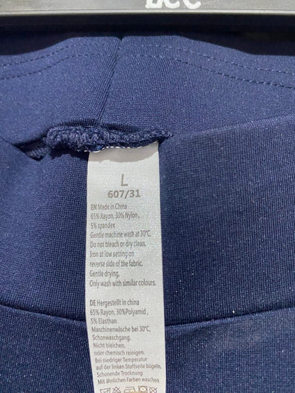 AFITNE |L| WAIST 32| Navy Blue Straight-Leg Trousers With Zipped Pockets