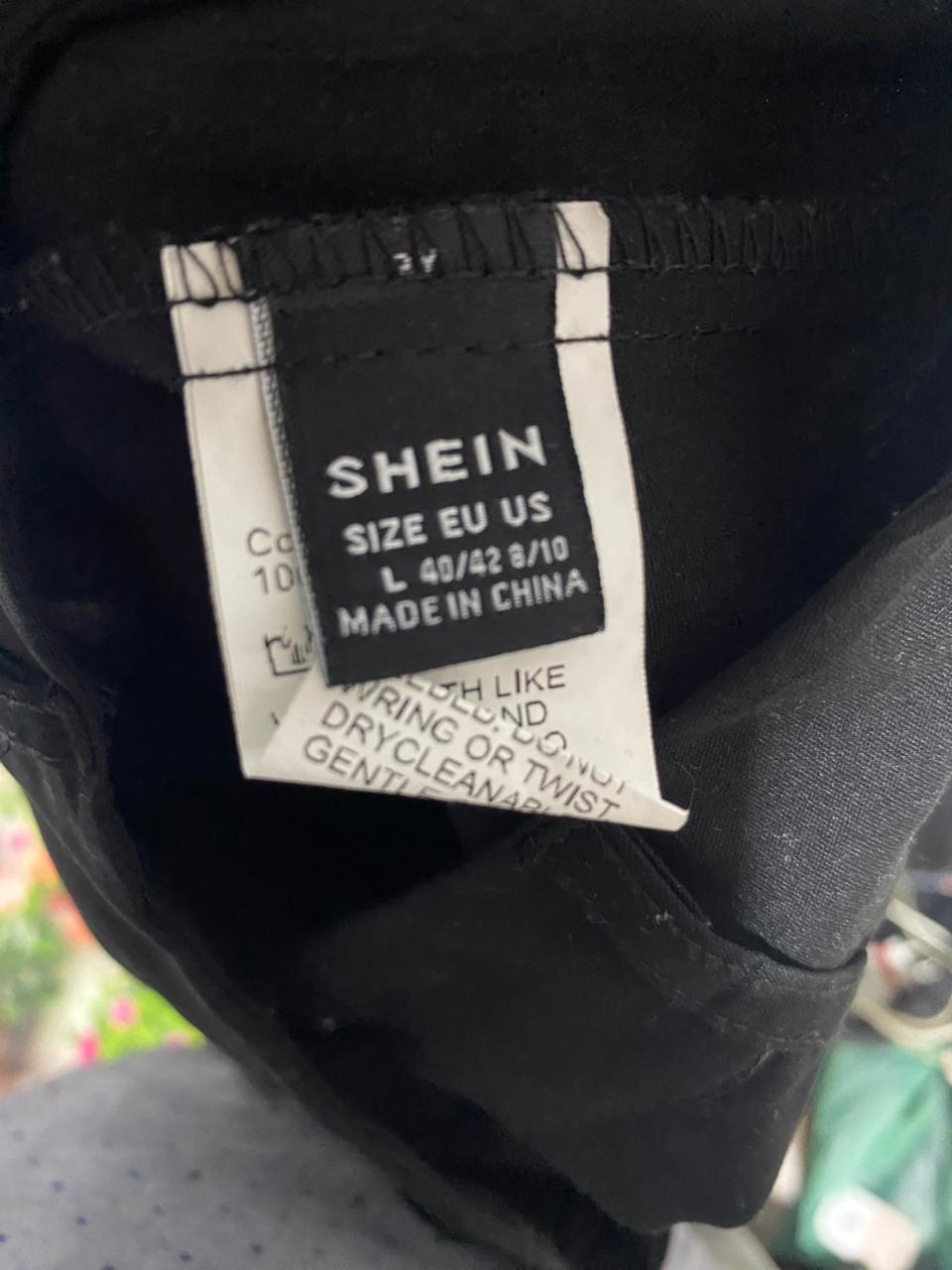 SHEIN |L| WAIST 30| Black Flap Pocket Piping Trouser