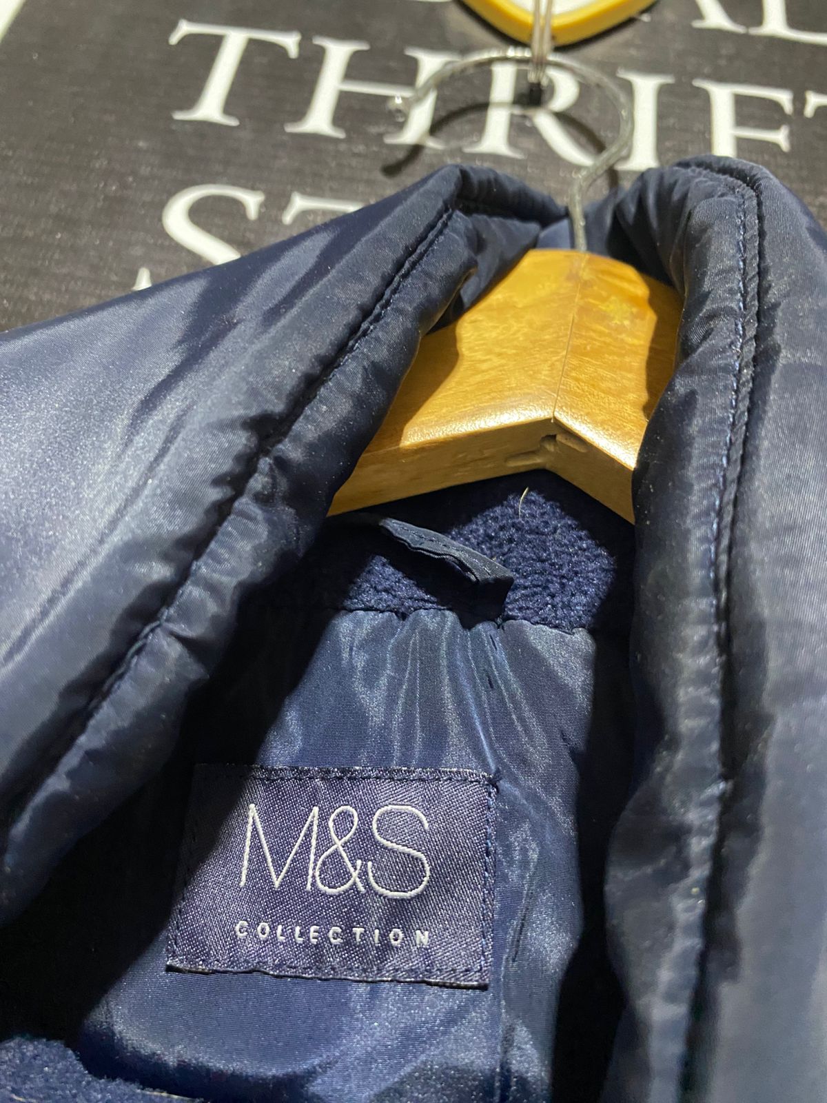 M&S COLLECTION |L| BUST 21| Navy Blue Quilted Jacket
