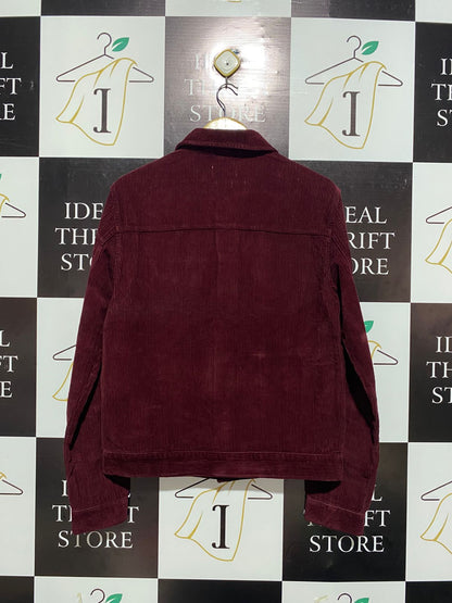 TOP MAN |S| BUST 20| Burgundy Corduroy Trucker Jacket